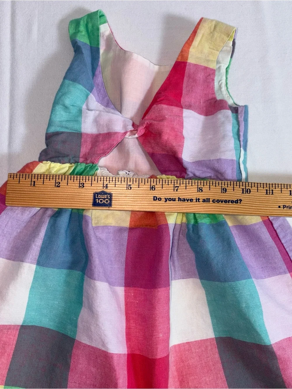 Gap Colorful Rainbow Gingham Sleeveless Dress age 4 cotton